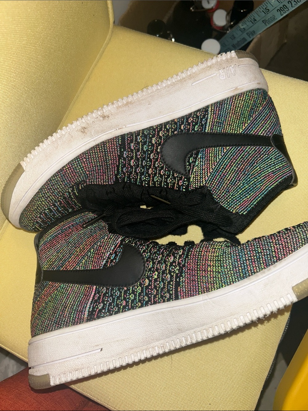 Nike Black Multicolor Flyknit High-Top Sneakers